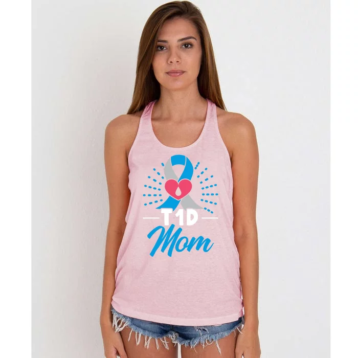 T1d Mom Diabetes Warrior Diabetes Awareness Diabetic Meaningful Gift Women's Knotted Racerback Tank