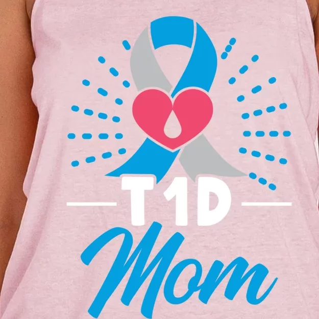 T1d Mom Diabetes Warrior Diabetes Awareness Diabetic Meaningful Gift Women's Knotted Racerback Tank