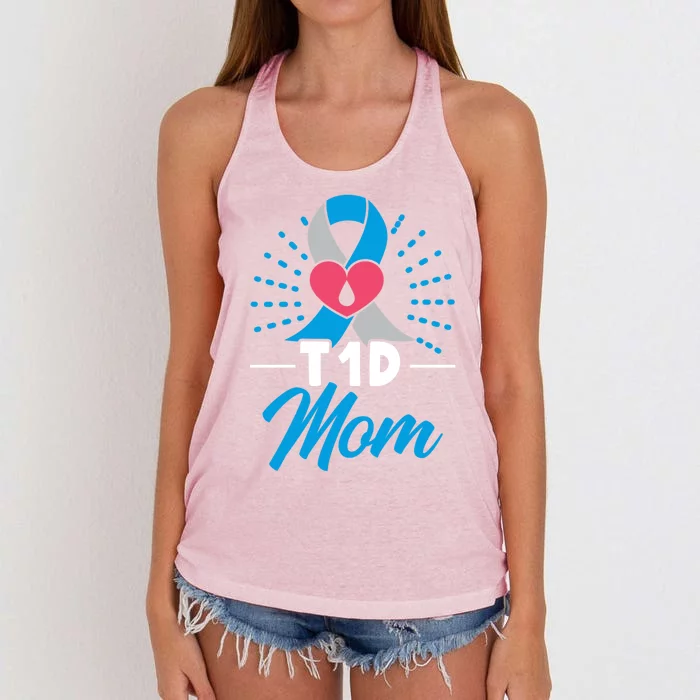 T1d Mom Diabetes Warrior Diabetes Awareness Diabetic Meaningful Gift Women's Knotted Racerback Tank