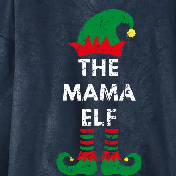 The Mama Elf Santa Christmas Elves Matching Family Gift Hooded Wearable Blanket