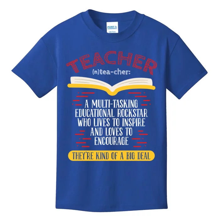 Teacher Multitasking Educational Rockstar Teaching Saying Meaningful Gift Kids T-Shirt