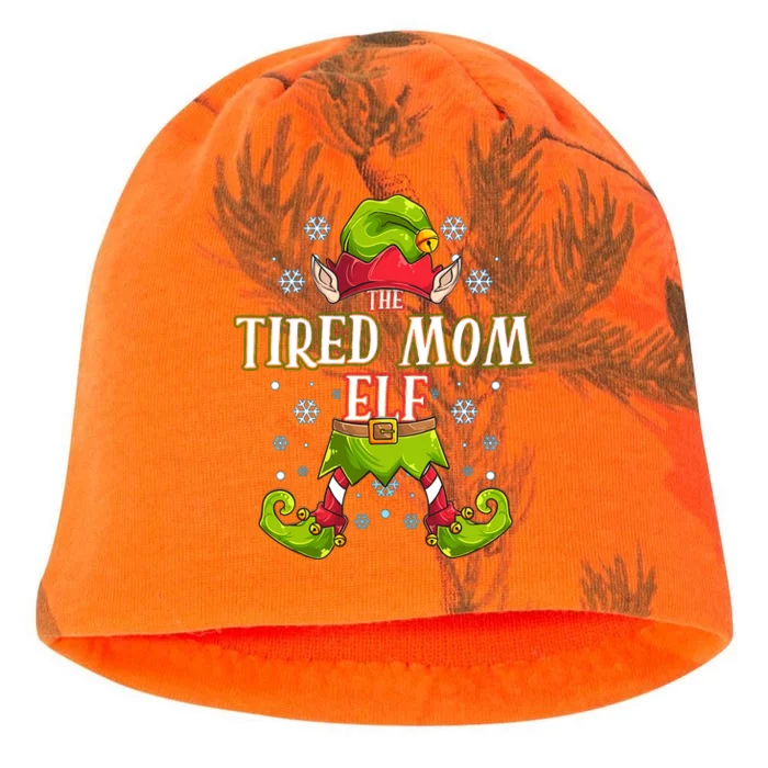 Tired Mom Elf Matching Family Group Christmas Party Kati - Camo Knit Beanie