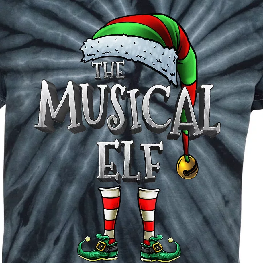 The Musical Elf  Matching Family Musical Christmas Elf Kids Tie-Dye T-Shirt