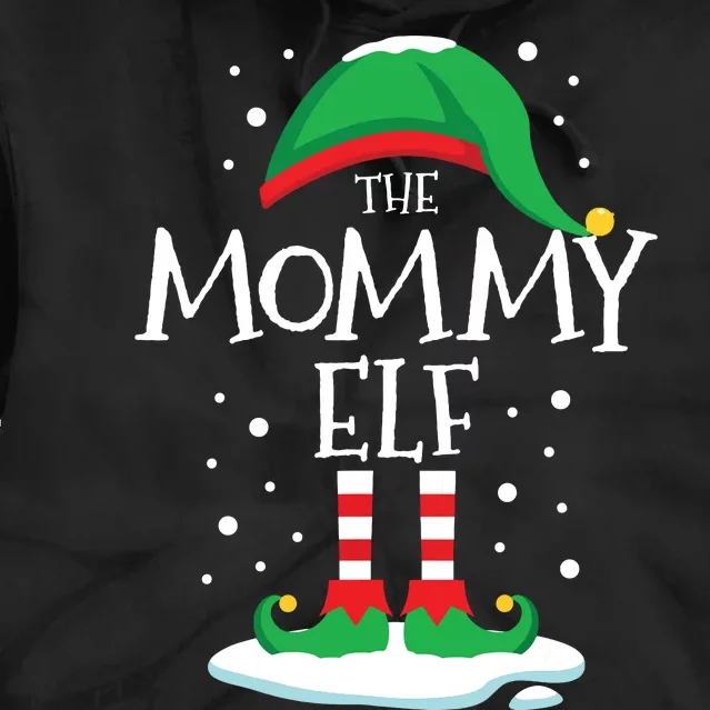 The Mommy Elf Christmas Family Matching Xmas Mom Group Funny Tie Dye Hoodie