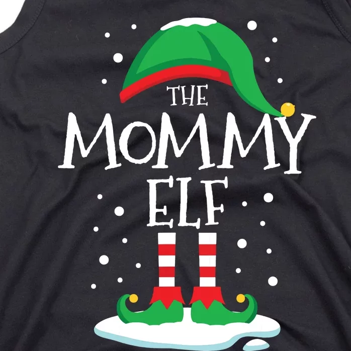 The Mommy Elf Christmas Family Matching Xmas Mom Group Funny Tank Top