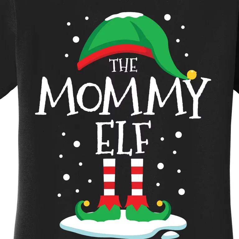 The Mommy Elf Christmas Family Matching Xmas Mom Group Funny Women's T-Shirt