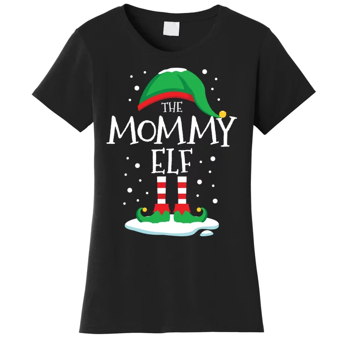 The Mommy Elf Christmas Family Matching Xmas Mom Group Funny Women's T-Shirt