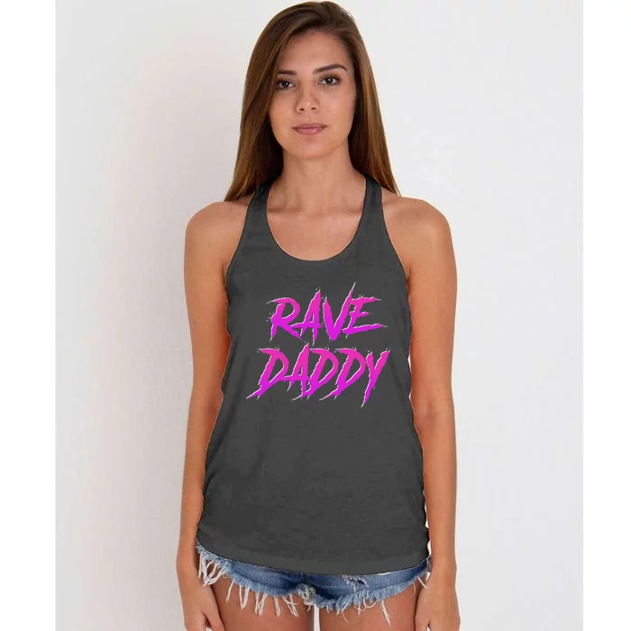 Techno Music Edm Party Raver Festival Rave Daddy Women's Knotted Racerback Tank