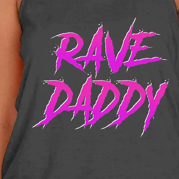 Techno Music Edm Party Raver Festival Rave Daddy Women's Knotted Racerback Tank