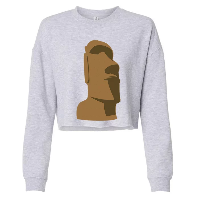 Tiki Moai Easter Island Hawaiian Luau Gift Cropped Pullover Crew