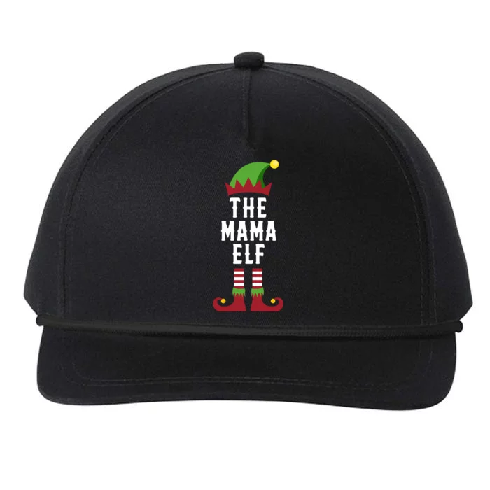 The Mama Elf Christmas Funny Gift For Mom Mum Or Mother Cute Gift Snapback Five-Panel Rope Hat