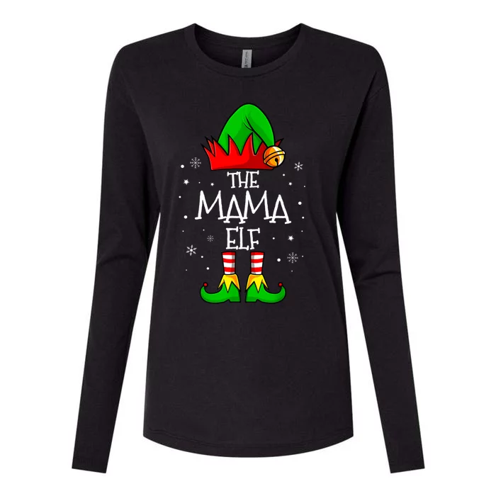 The Mama Elf Group Matching Family Christmas Mom Cool Gift Womens Cotton Relaxed Long Sleeve T-Shirt