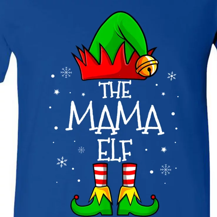 The Mama Elf Group Matching Family Christmas Mom Cool Gift V-Neck T-Shirt