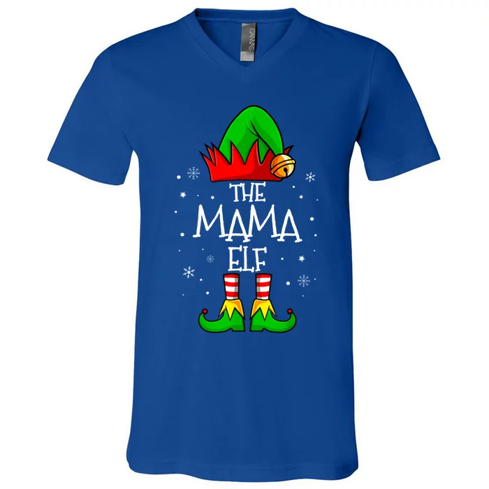 The Mama Elf Group Matching Family Christmas Mom Cool Gift V-Neck T-Shirt