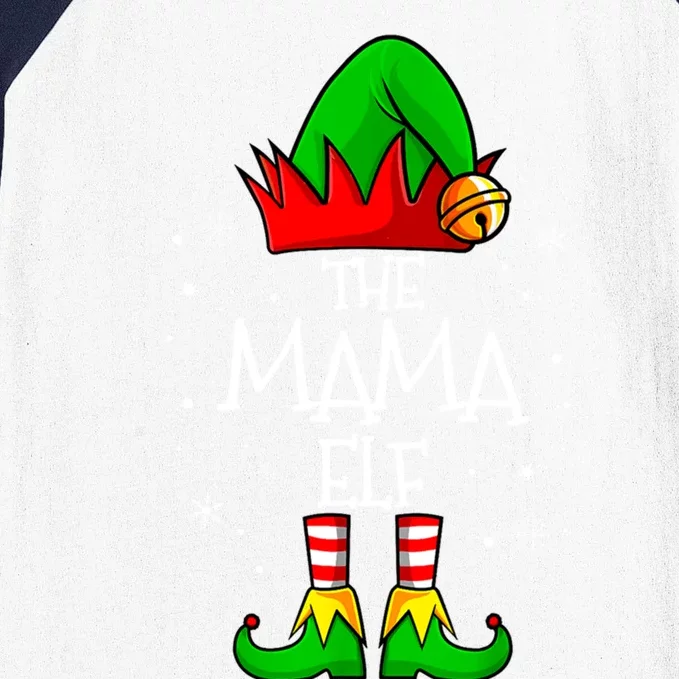 The Mama Elf Group Matching Family Christmas Mom Cool Gift Baseball Sleeve Shirt