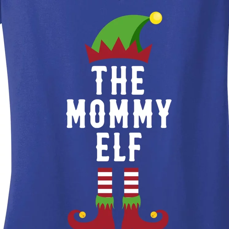 The Mommy Elf Christmas Funny Gift For Mom Mum Or Mother Gift Women's V-Neck T-Shirt