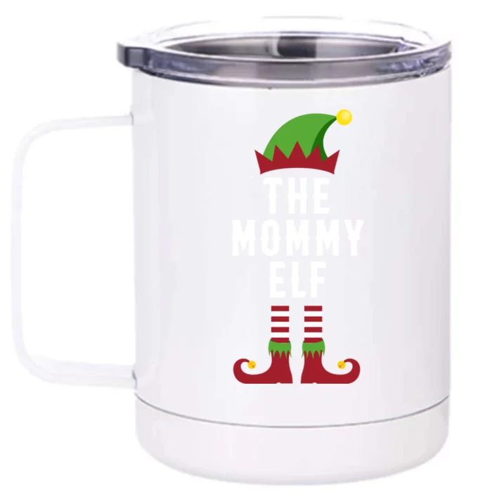 The Mommy Elf Christmas Funny Gift For Mom Mum Or Mother Gift Front & Back 12oz Stainless Steel Tumbler Cup