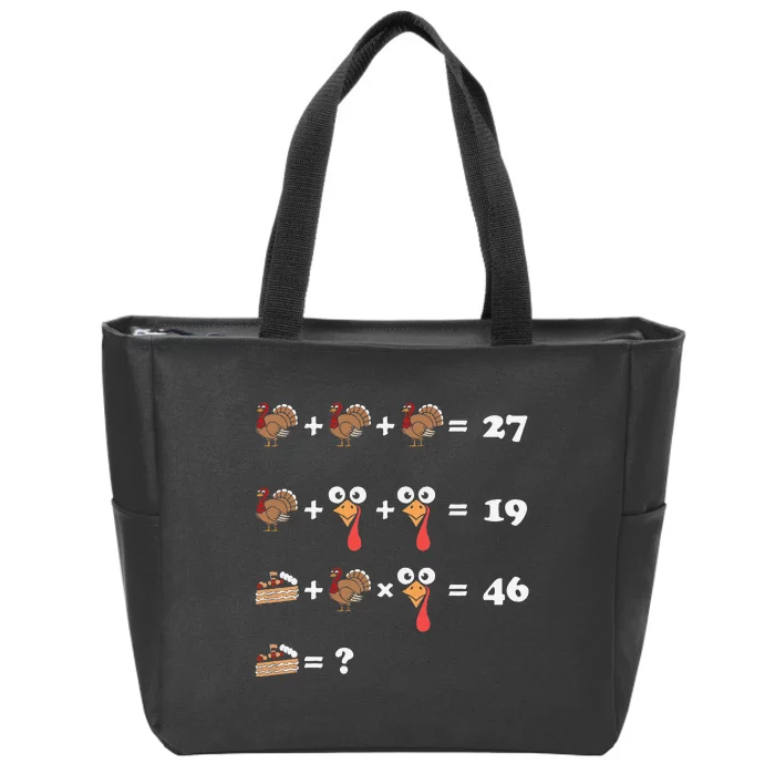 Thanksgiving Math Equation Count Answer Pie Zip Tote Bag