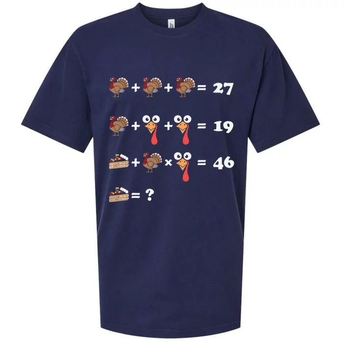 Thanksgiving Math Equation Count Answer Pie Sueded Cloud Jersey T-Shirt