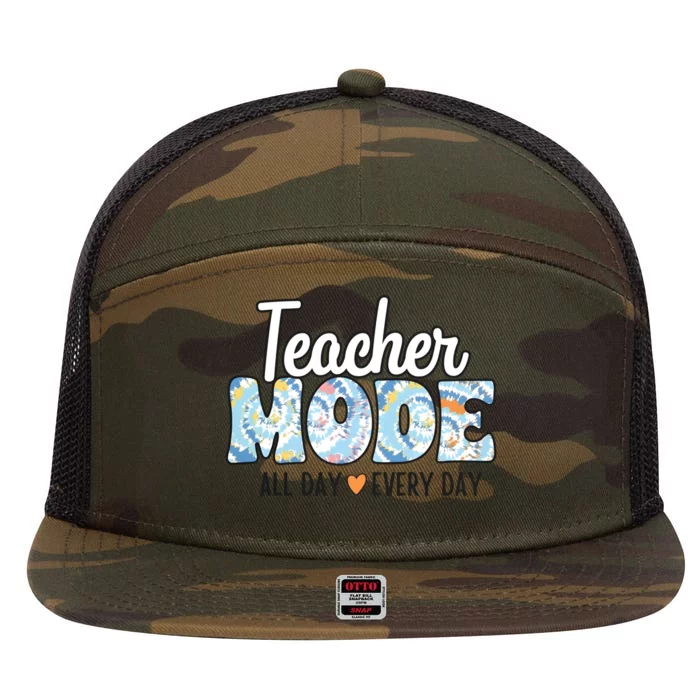 Teacher Mode Everyday 7 Panel Mesh Trucker Snapback Hat