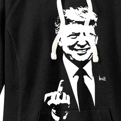 Trump Middle Finger Trump Fu 2024 Trump For President Women's Fleece Hoodie