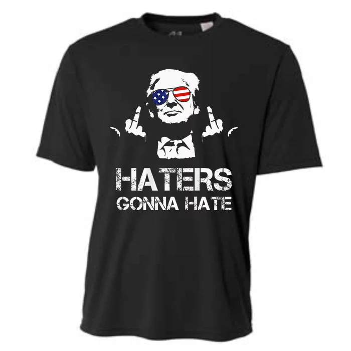 Trump Middle Finger Haters Gonna Hate Donald Trump Cooling Performance Crew T-Shirt