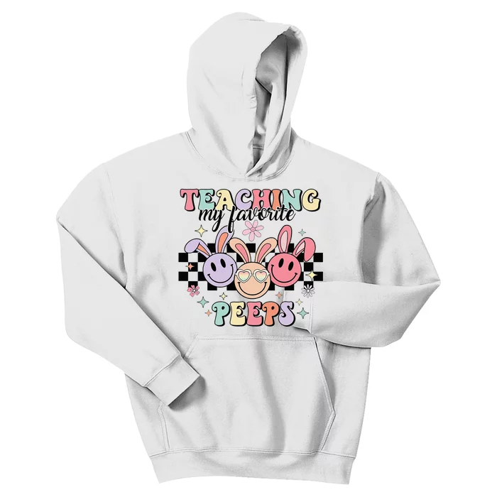 Teaching My Favorite Bunnies Smile Face Easter Day Teacher Kids Hoodie