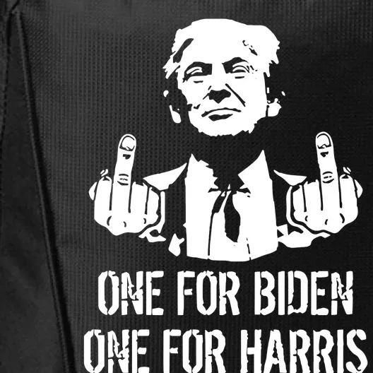 Trump Middle Finger One For Biden One For Harris City Backpack