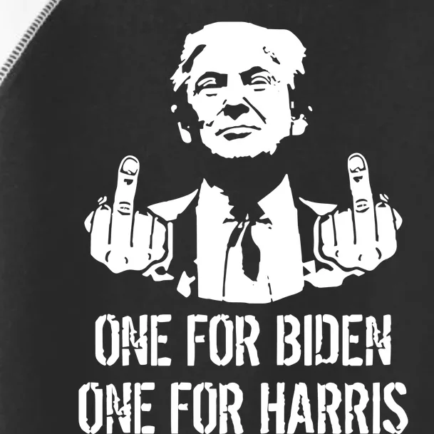 Trump Middle Finger One For Biden One For Harris Toddler Fine Jersey T-Shirt