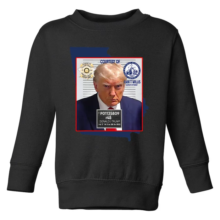 Trump Mugshot Fulton County GA Georgia Sheriff Toddler Sweatshirt