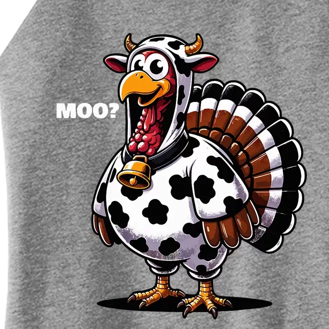 Turkey Moo Funny Thanksgiving Women’s Perfect Tri Rocker Tank