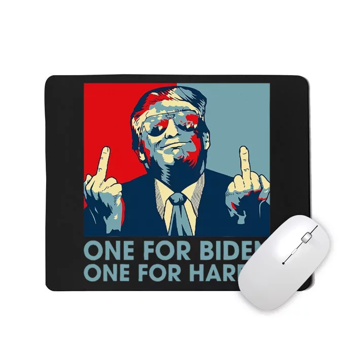 Trump Middle Finger Biden Harris Republican American Flag Mousepad