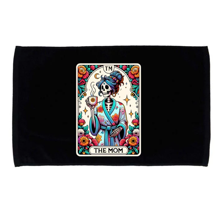 The Mom Funny Tarot Card Woman Skeleton Mother Microfiber Hand Towel