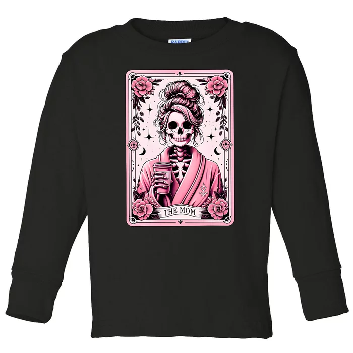 The Mom Funny Tarot Card Woman Skeleton Mother Toddler Long Sleeve Shirt