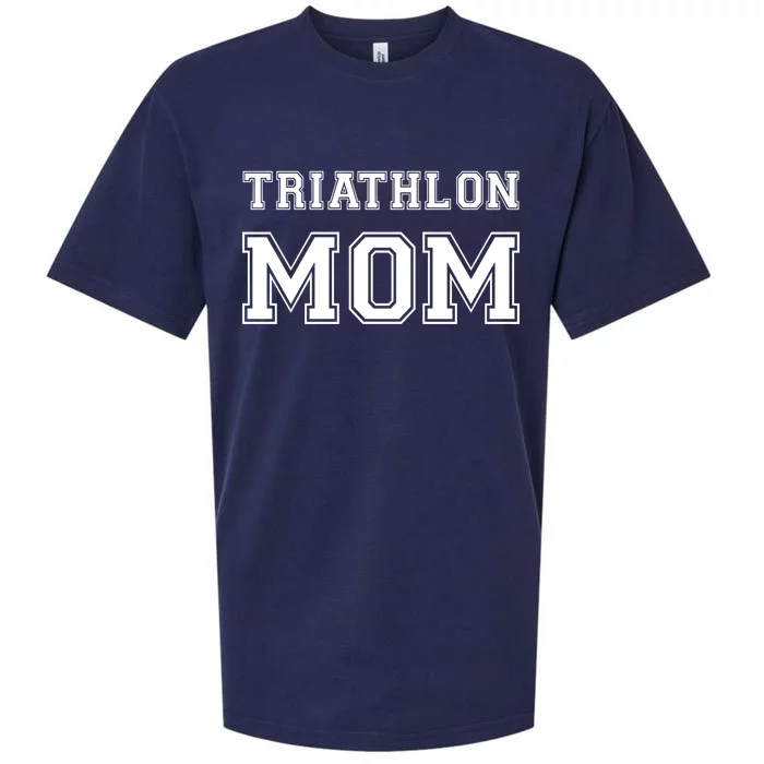 Triathlon Mom Funny Triathlete Gift Swimming Cycling Running Cool Gift Sueded Cloud Jersey T-Shirt