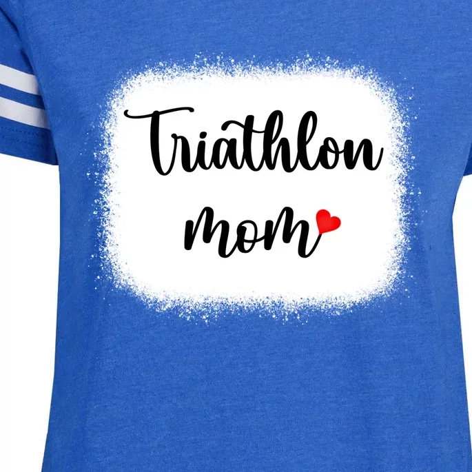 Triathlon Mom Funny Triathlete Mom Swimming Cycling Running Gift Enza Ladies Jersey Football T-Shirt