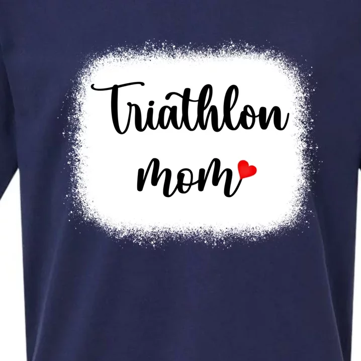 Triathlon Mom Funny Triathlete Mom Swimming Cycling Running Gift Sueded Cloud Jersey T-Shirt