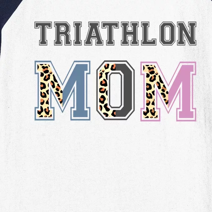 Triathlon Mom Funny Triathlete Swimming Cycling Running Meaningful Gift Baseball Sleeve Shirt