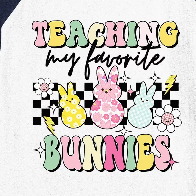 Teaching My Favorite Bunnies Cute Teacher Funny Easter Day Baseball Sleeve Shirt