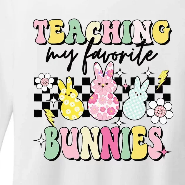 Teaching My Favorite Bunnies Cute Teacher Funny Easter Day Womens CVC Long Sleeve Shirt