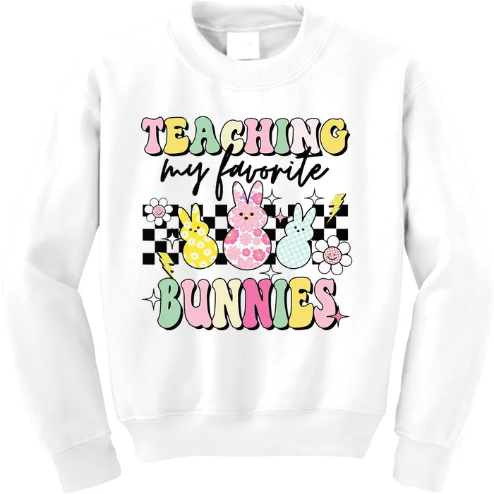 Teaching My Favorite Bunnies Cute Teacher Funny Easter Day Kids Sweatshirt