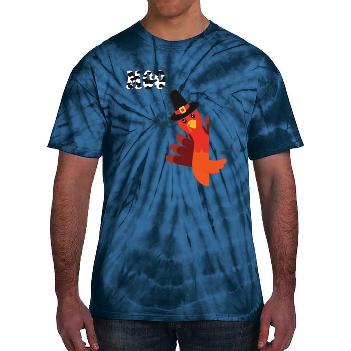 Turkey Moo Funny Thanksgiving Tie-Dye T-Shirt