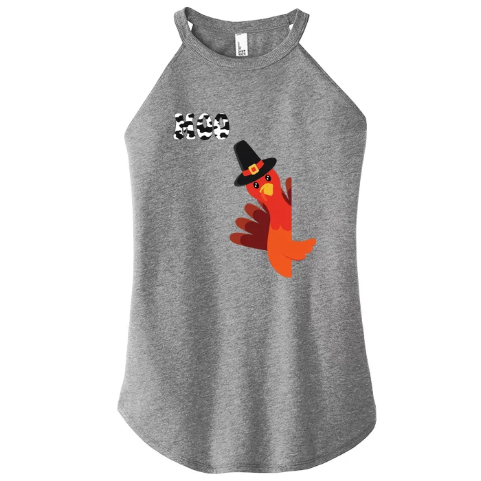 Turkey Moo Funny Thanksgiving Women’s Perfect Tri Rocker Tank