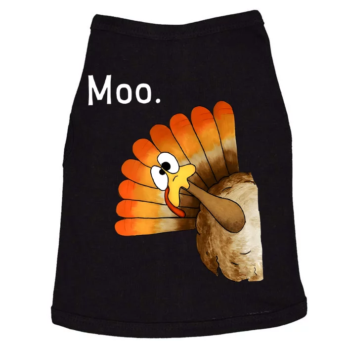 Turkey Moo Funny Thanksgiving Doggie Tank