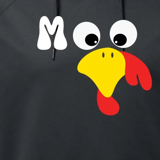 Turkey Moo Funny Thanksgiving IM A Cow Performance Fleece Hoodie