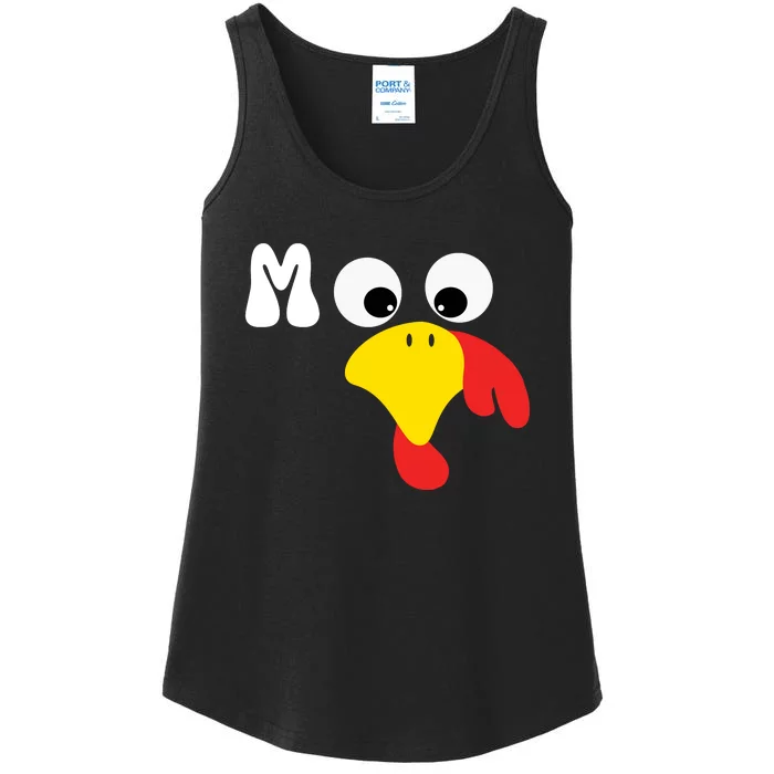 Turkey Moo Funny Thanksgiving IM A Cow Ladies Essential Tank