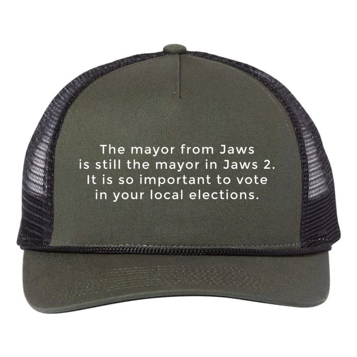 The Mayor From Jaws Is Still The Mayor In Jaws 2 Retro Rope Trucker Hat Cap