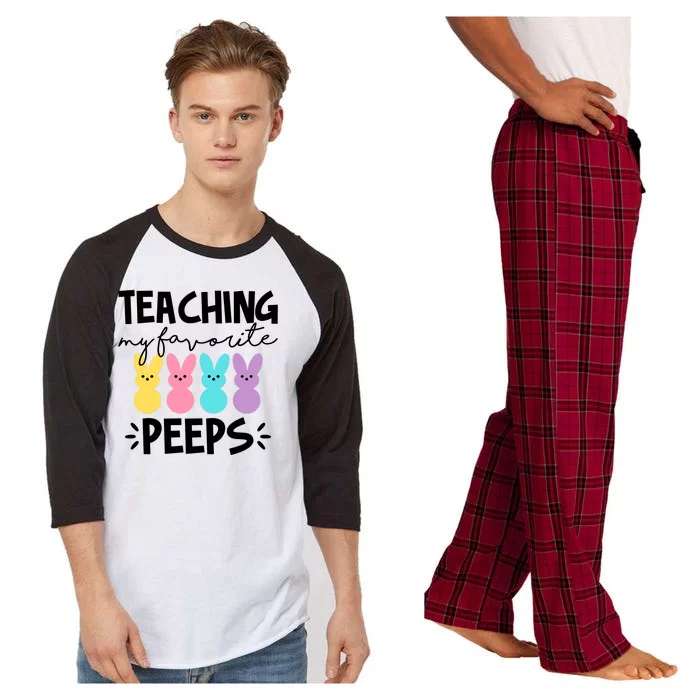 Teaching My Favorite Peeps Easter Teacher Cute Raglan Sleeve Pajama Set