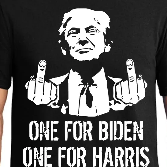 Trump Middle Finger One For Biden One For Harris Pajama Set