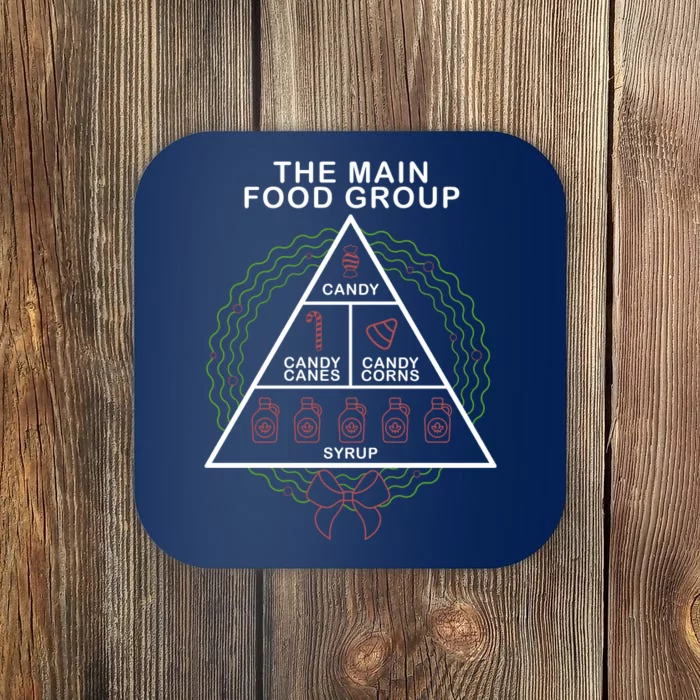 The Main Food Group Candy Funny Christmas Coaster